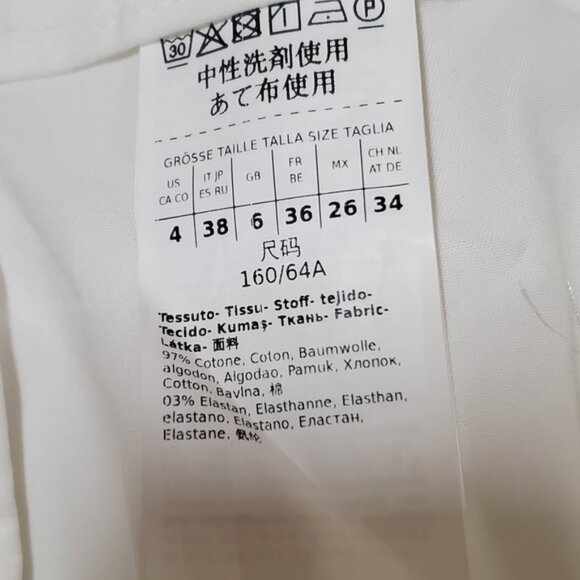 Max Mara NWT Weekend Cropped Cigarette Pants Cotton White Size 4 Stretch $260 - Picture 6 of 7